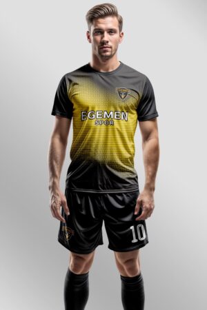 Sarı Siyah Gradient Halı Saha Forma