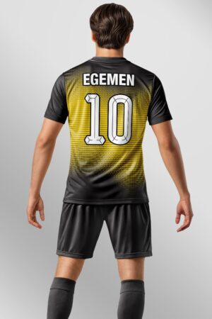 Sarı Siyah Gradient Halı Saha Forma