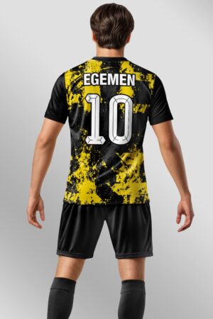 Sarı Siyah Retro Halı Saha Forma