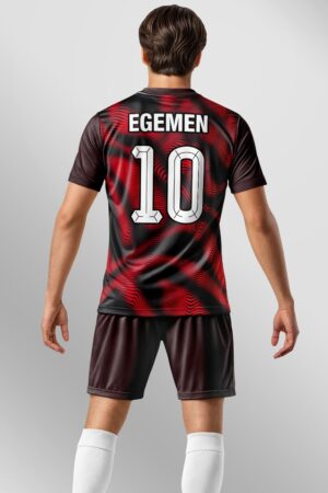 Siyah Kırmızı Matrix Halı Saha Forma