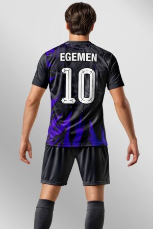 Siyah Lacivert Retro Halı Saha Forma