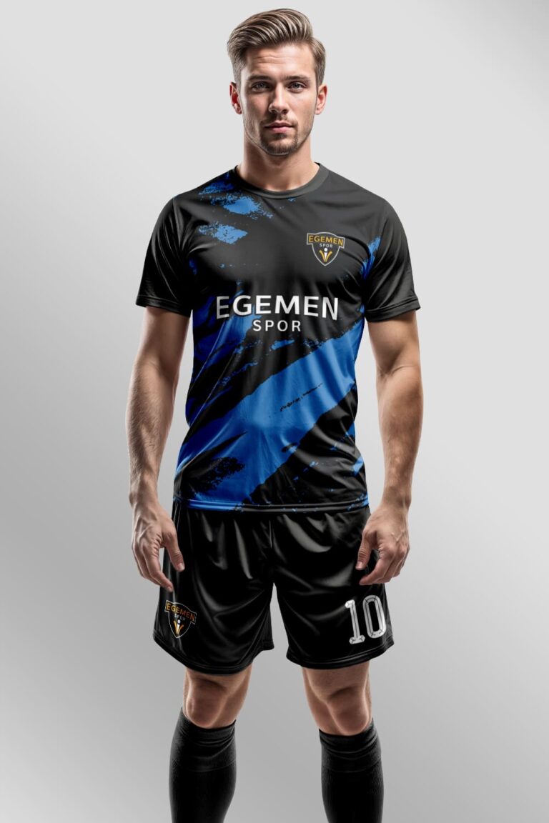 Siyah Mavi Halı Saha Forma