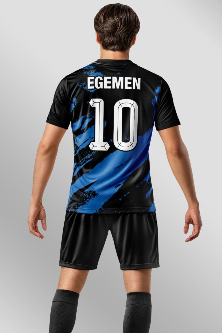 Siyah Mavi Halı Saha Forma